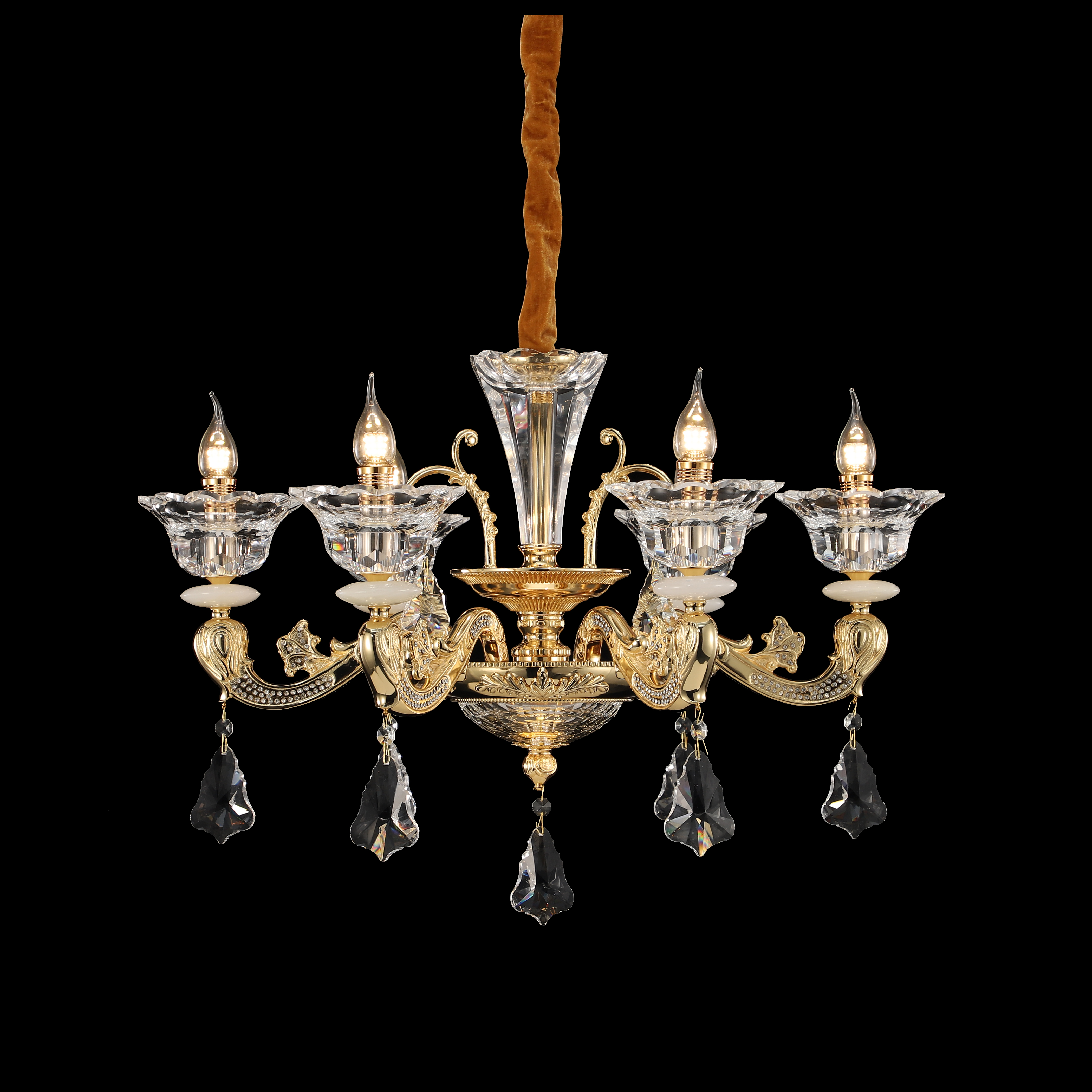 French Gold Brass Crystal Chandelier for Villa & Hotel