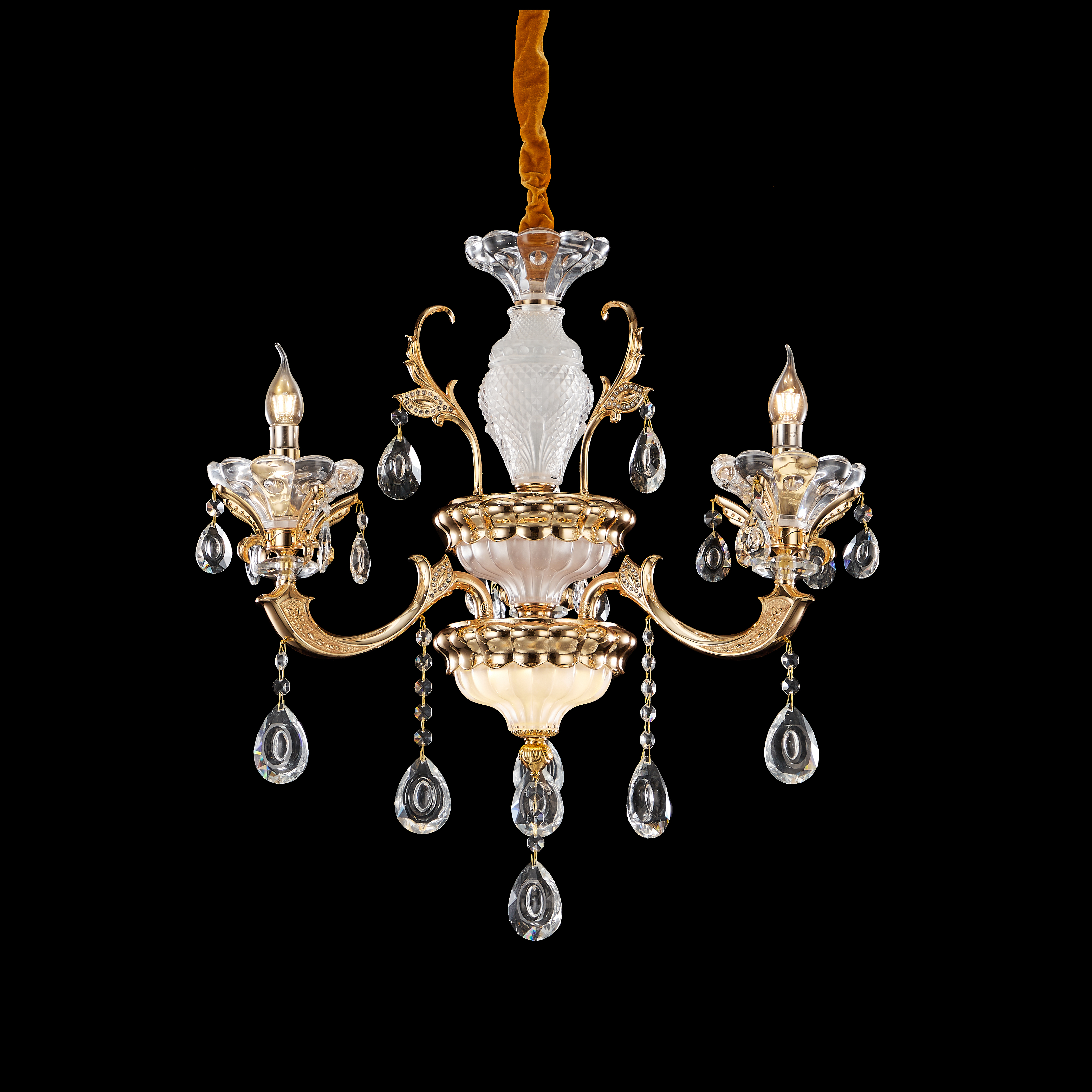 36 Lights Luxury large gold crystal brass chandelier for entrance/villa/foyer