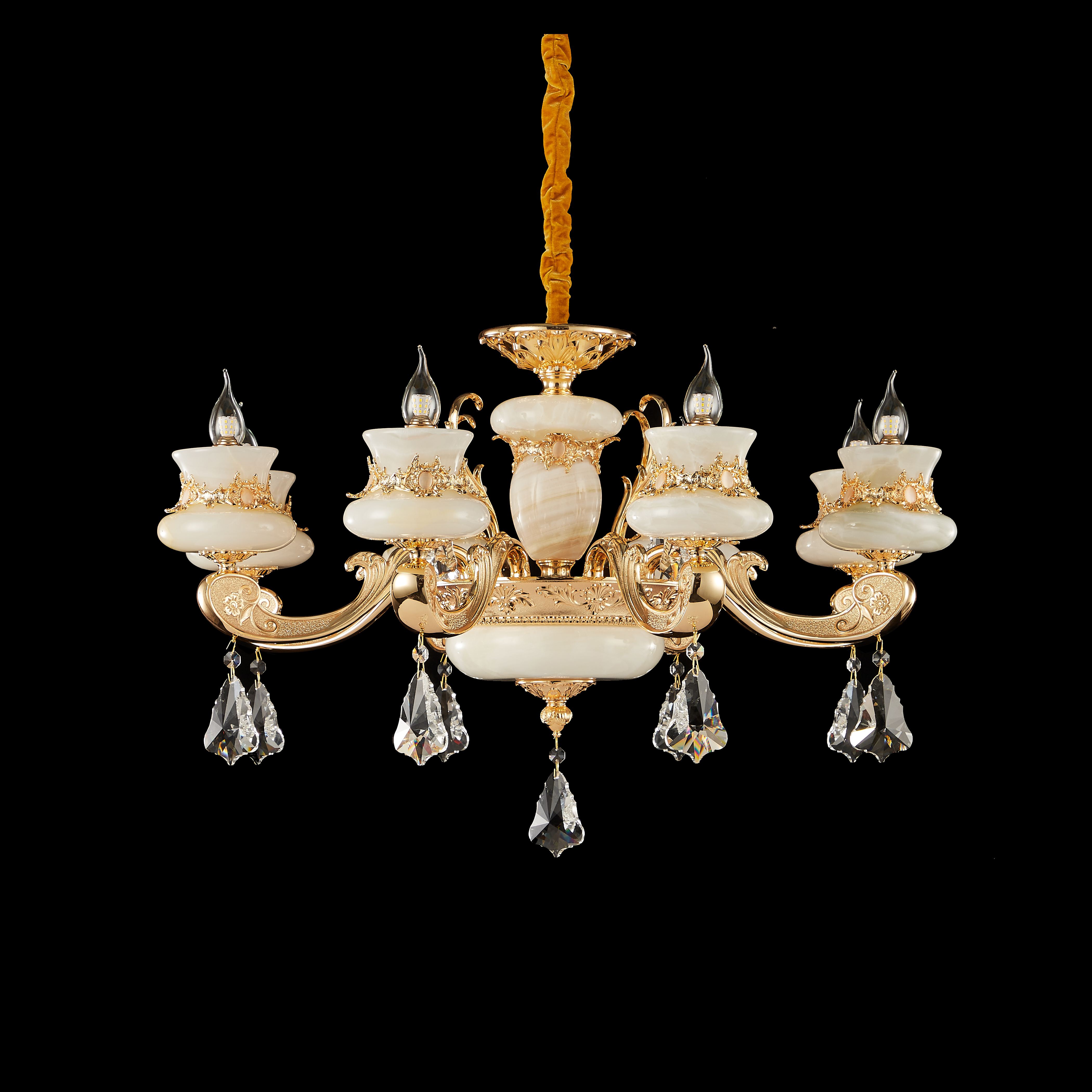 36 Lights Luxury large gold crystal brass chandelier for entrance/villa/foyer