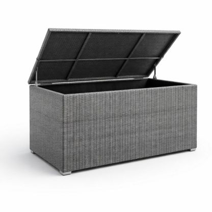 Outdoor Wicker Storage Box Gray Large Waterproof-Homelucira