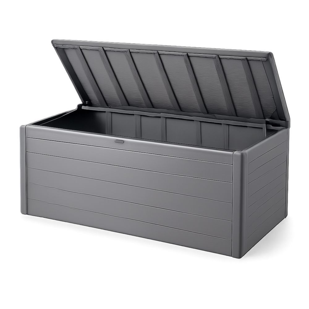 Gray polypropylene outdoor storage box (120 cm)-Homelucira