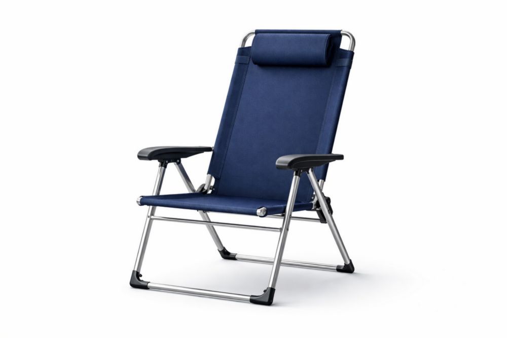 Outdoor Lounge Chairs with Aluminum Frame and Blue Polyester-Homelucira