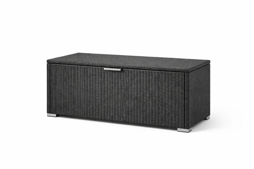 Outdoor Wicker Storage Box Black 120x50x50 cm-Jardinic