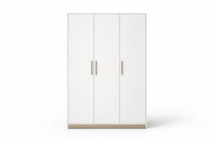 3-Door Wardrobe Particleboard White-Nestplena