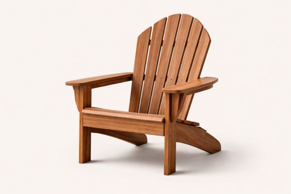 Teak Wood Adirondack Chair Outdoor Brown Lounge Chair