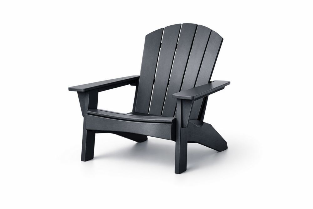 Adirondack Chair Black Polyethylene Outdoor Lounge