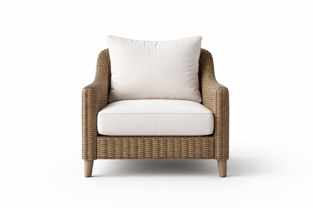Outdoor Rattan Chair with Polyester Cushions