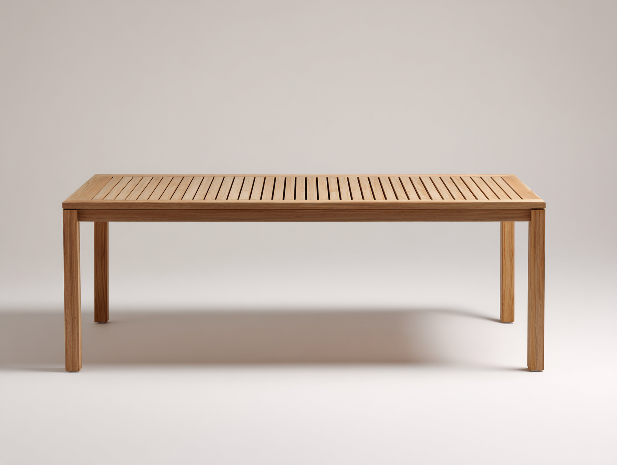 Outdoor Tables solid wood rectangular table for garden and patio 180x90x75cm - natural - modern design-Oakgoio