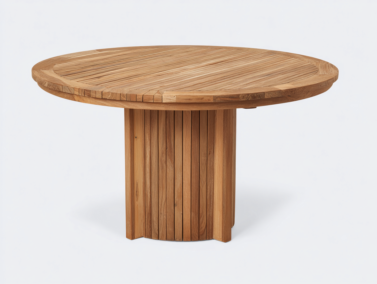 Outdoor Table solid wood 120x120x75 cm for garden - minimalist design-Oakgoio