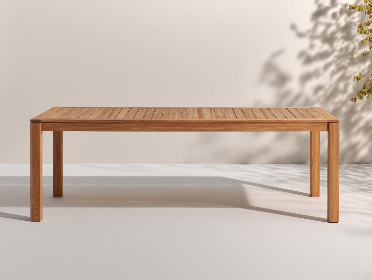 Outdoor Tables wooden outdoor table 200x90x75 cm - natural - garden modern design-Oakgoio