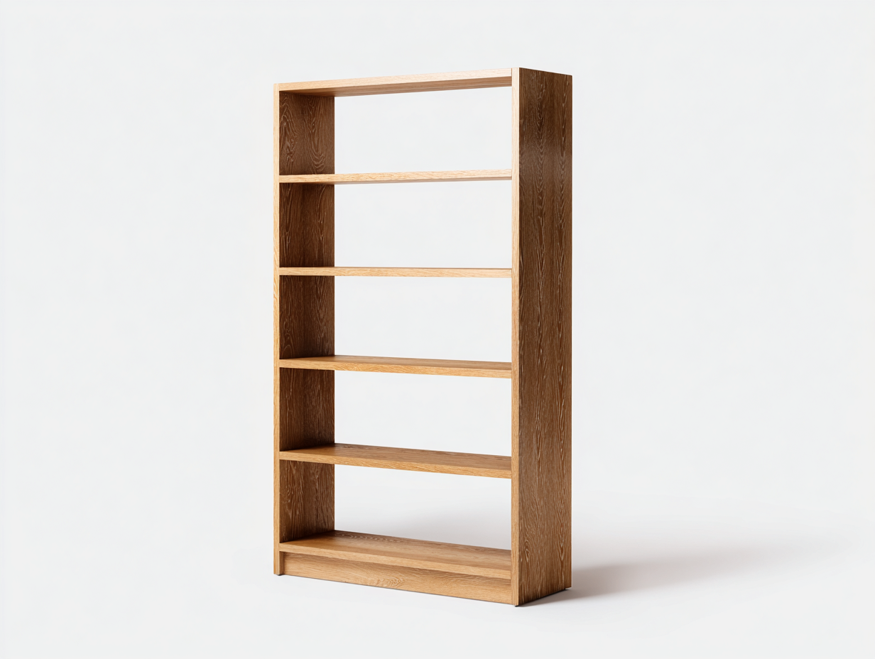 Bookcases wooden open storage design 80x32x185 cm - brown - modern minimalist style-Oakgoio