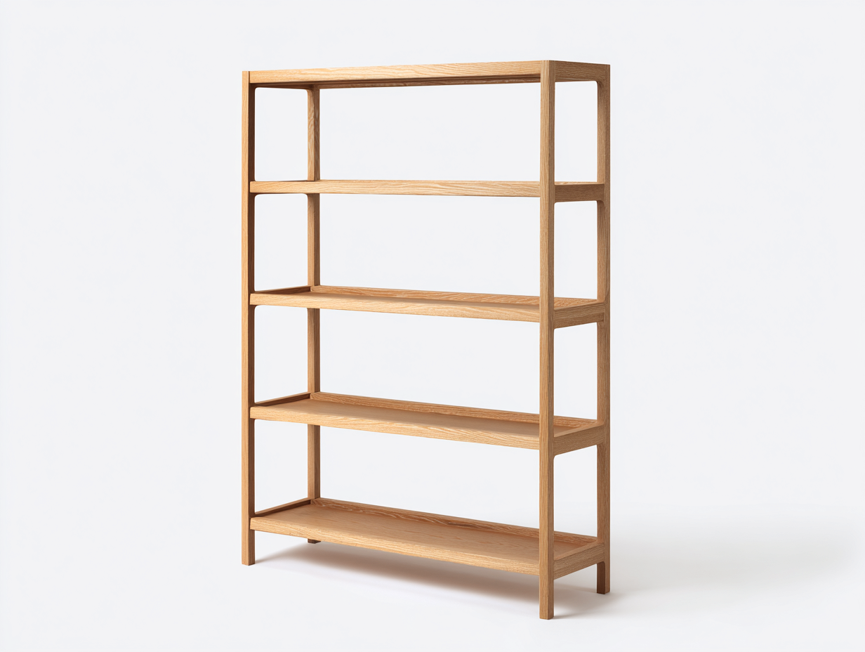 Bookcase solid wood 90x35x180 cm for living room - minimalist design-Oakgoio