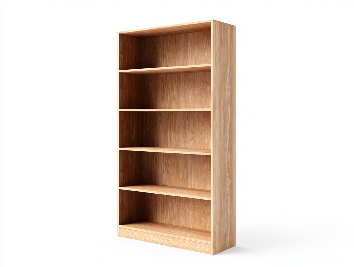 Bookcases wood bookcase for living room and office 80x30x180cm - natural - minimalist design-Oakgoio