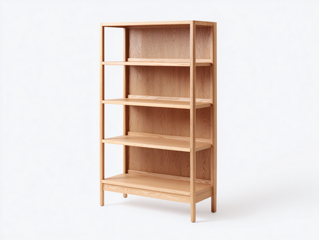 Bookcases wooden bookcase 80x35x180 cm - natural - living room modern design-Oakgoio