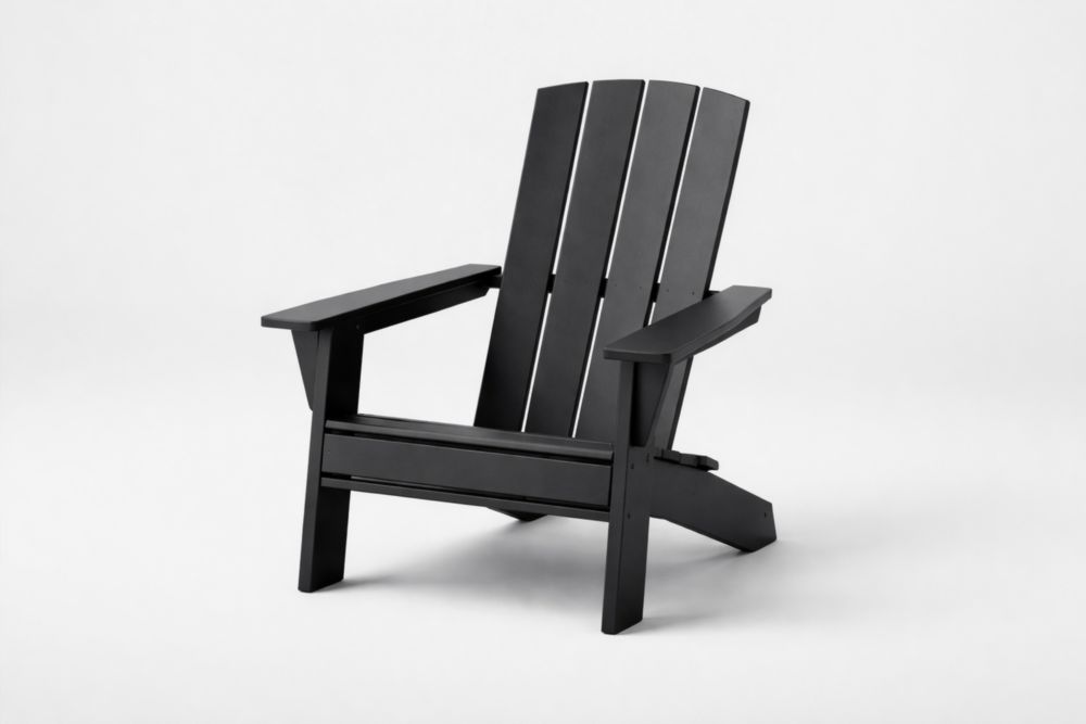 Black Adirondack Chair High-Density Polyethylene 90cm x 75cm x 95cm(L × W × H)