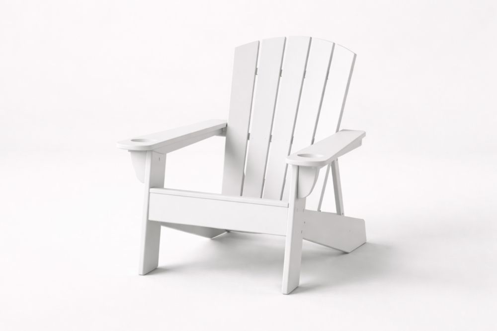 White High-Density Polyethylene Adirondack Chair