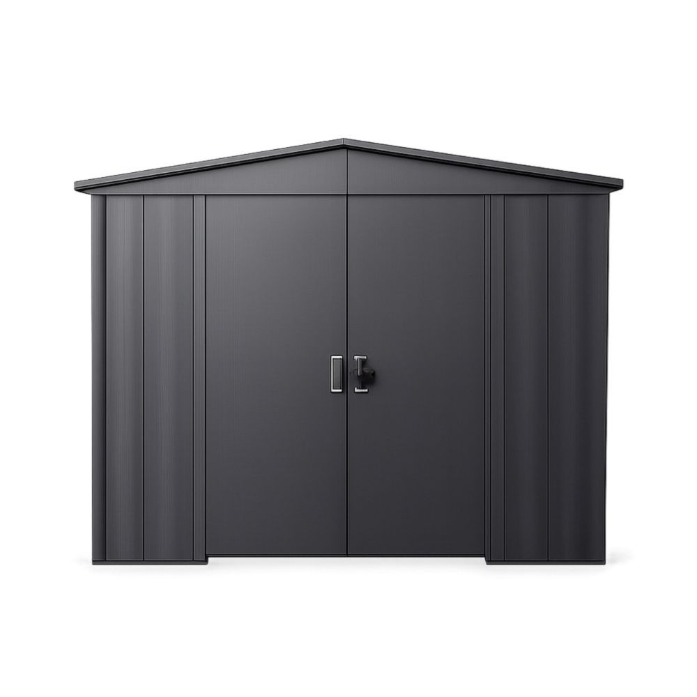 Steel Outdoor Storage Shed Gray 226cm x 142cm x 188cm