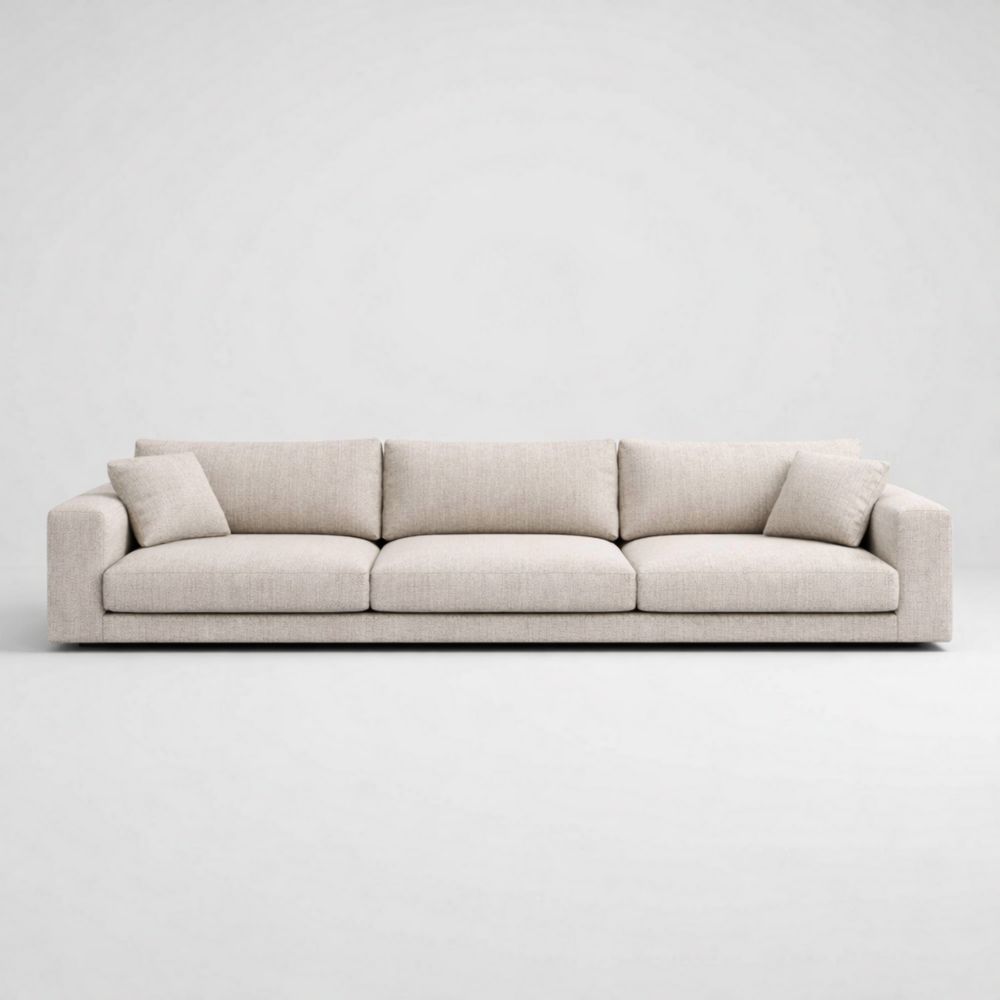 Beige Fabric Sofa with Removable Cushions 250cm
