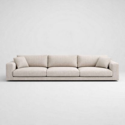 Beige Fabric Sofa with Removable Cushions 250cm
