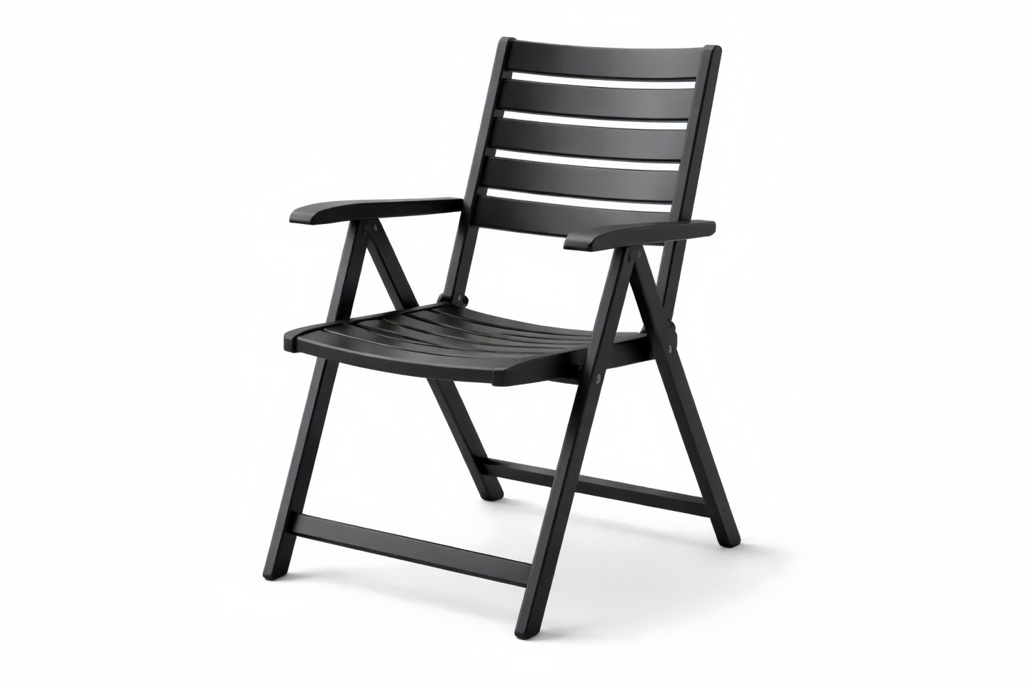 Folding Chair Black Plastic with Steel Frame 56 cm Width 85 cm Height