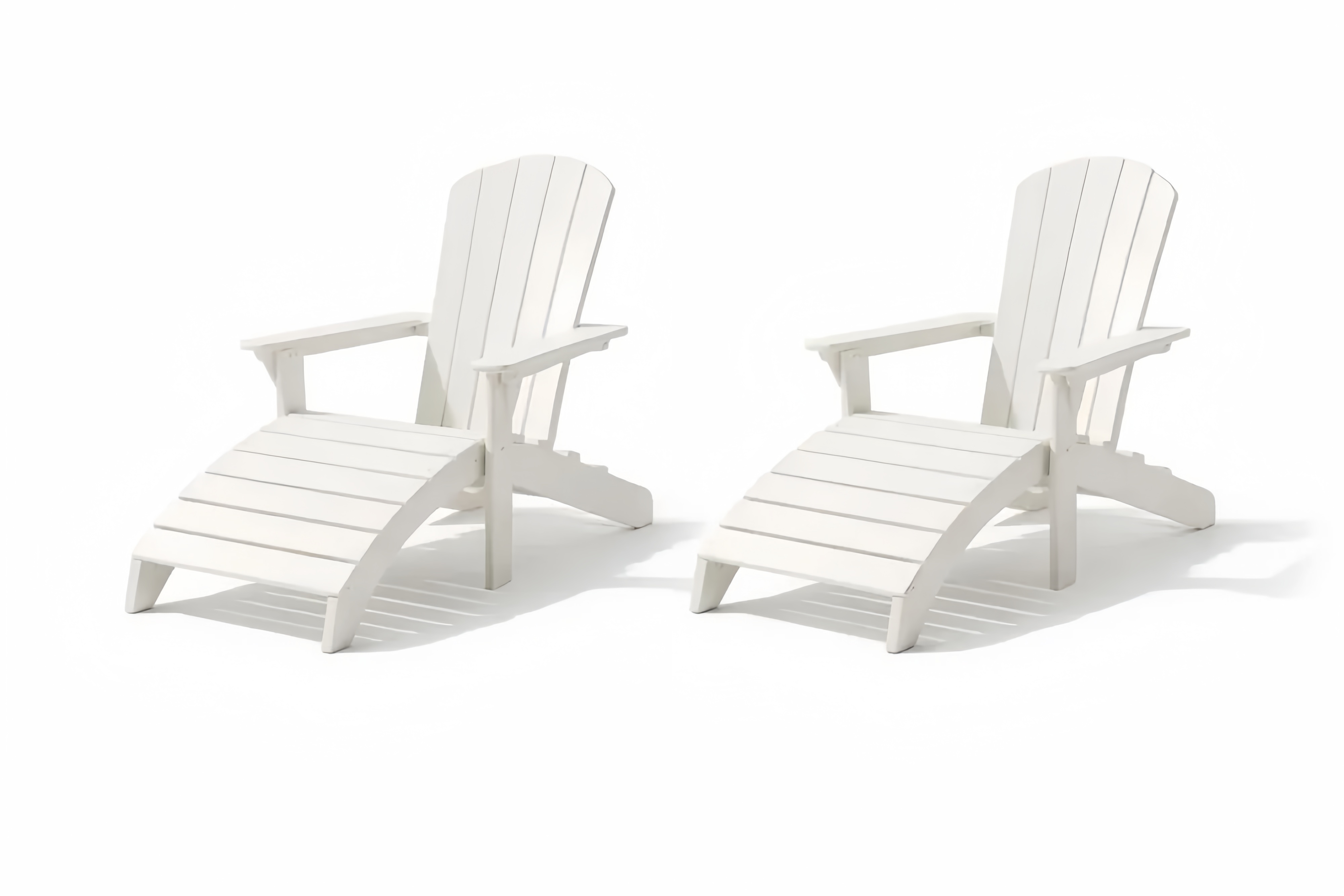 White Outdoor Adirondack Lounger Set
