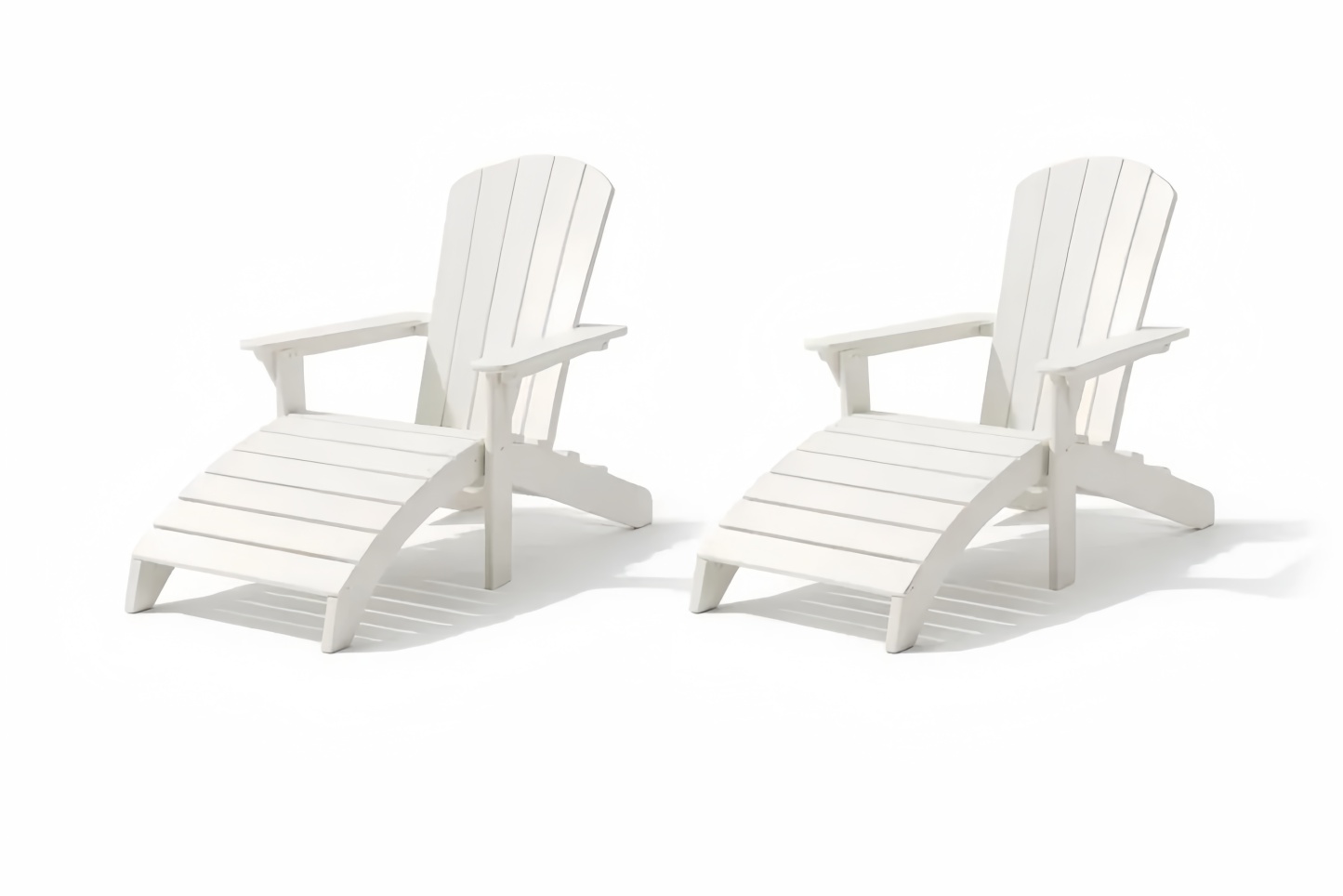 White Outdoor Adirondack Lounger Set