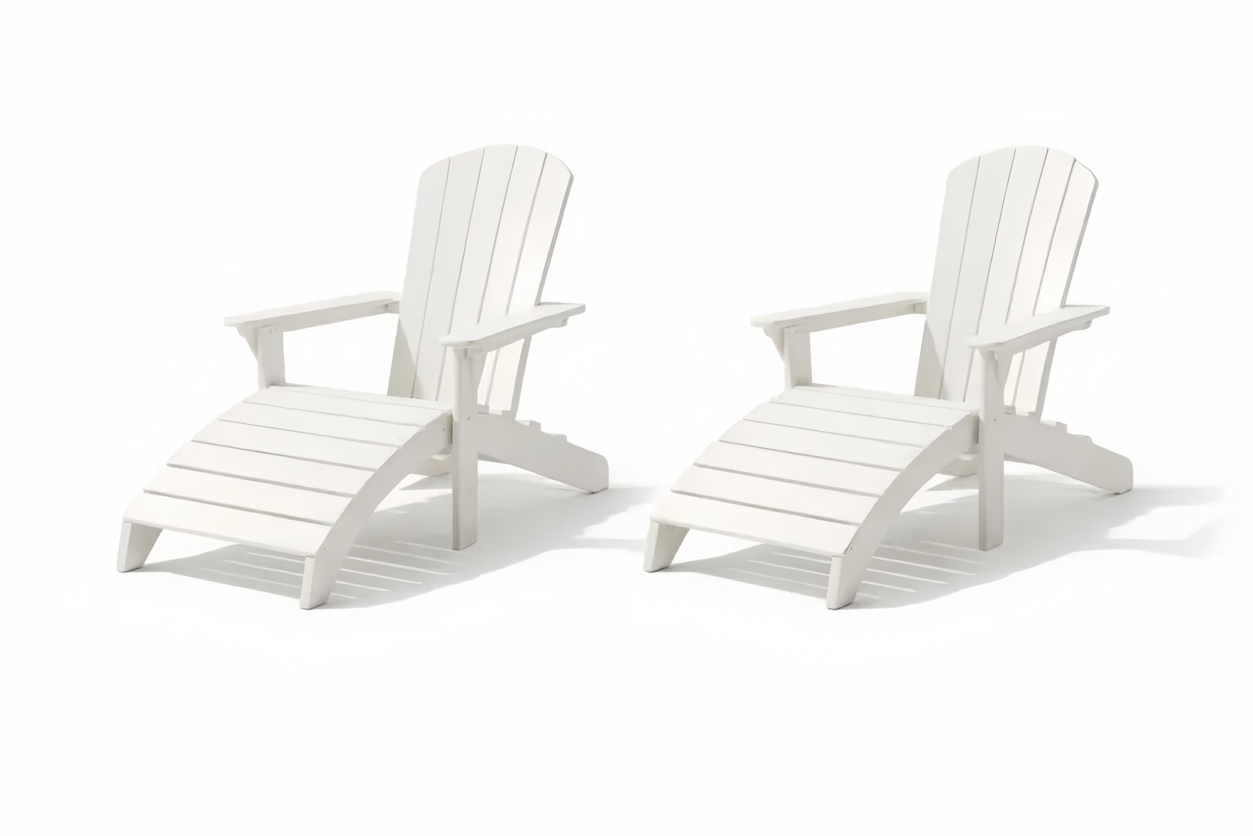 White Outdoor Adirondack Lounger Set
