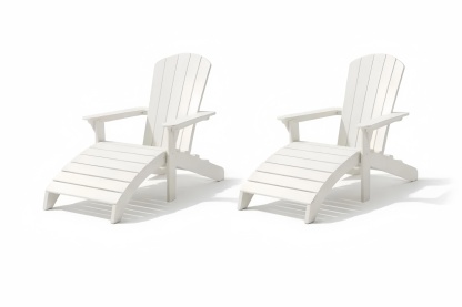 White Outdoor Adirondack Lounger Set