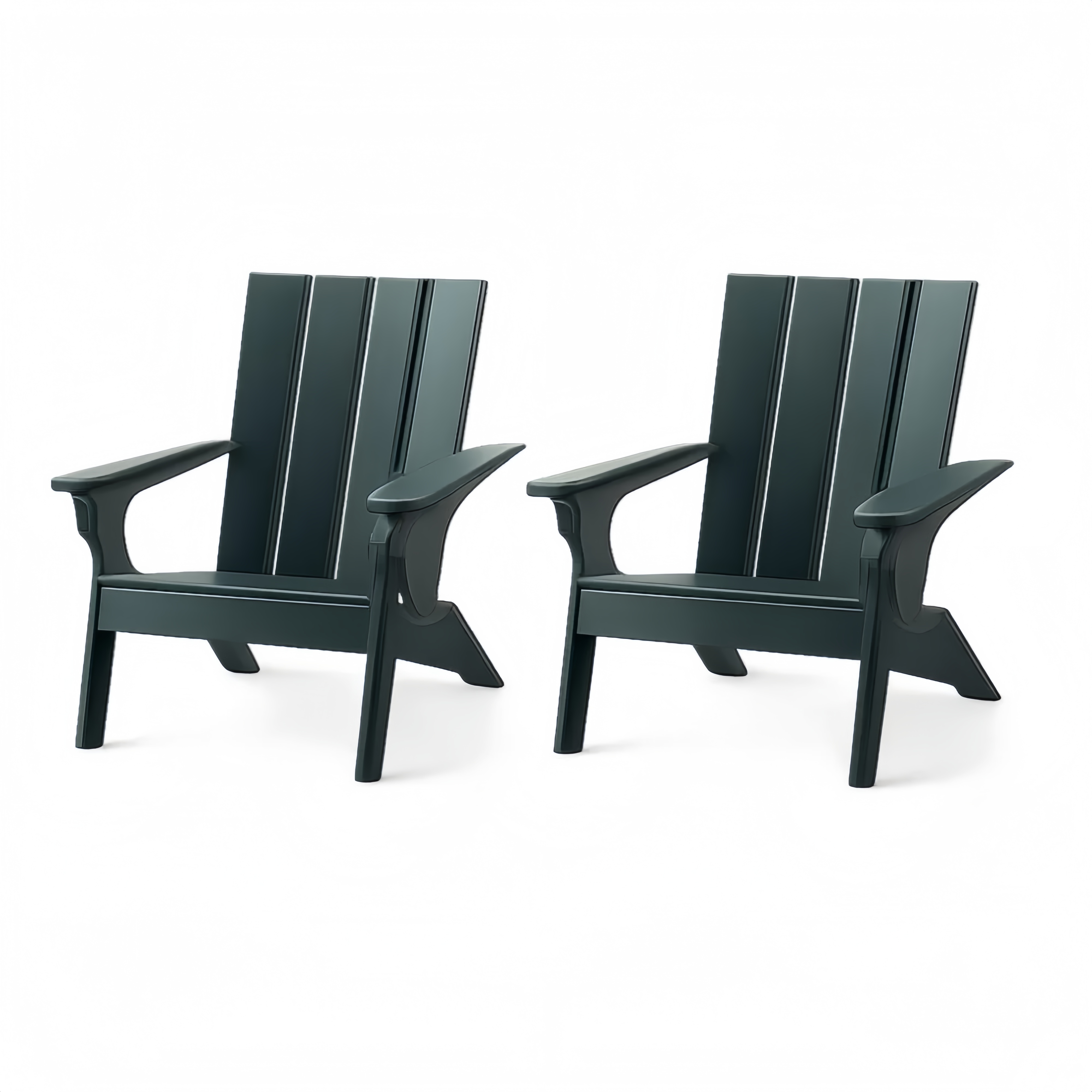Outdoor Adirondack Chairs Set of 2 Resin Black 76.2cm x 81.3cm x 98.4cm
