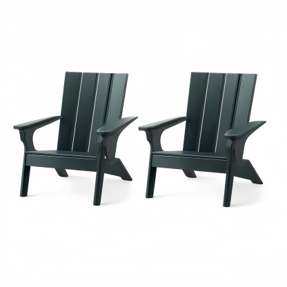 Outdoor Adirondack Chairs Set of 2 Resin Black 76.2cm x 81.3cm x 98.4cm