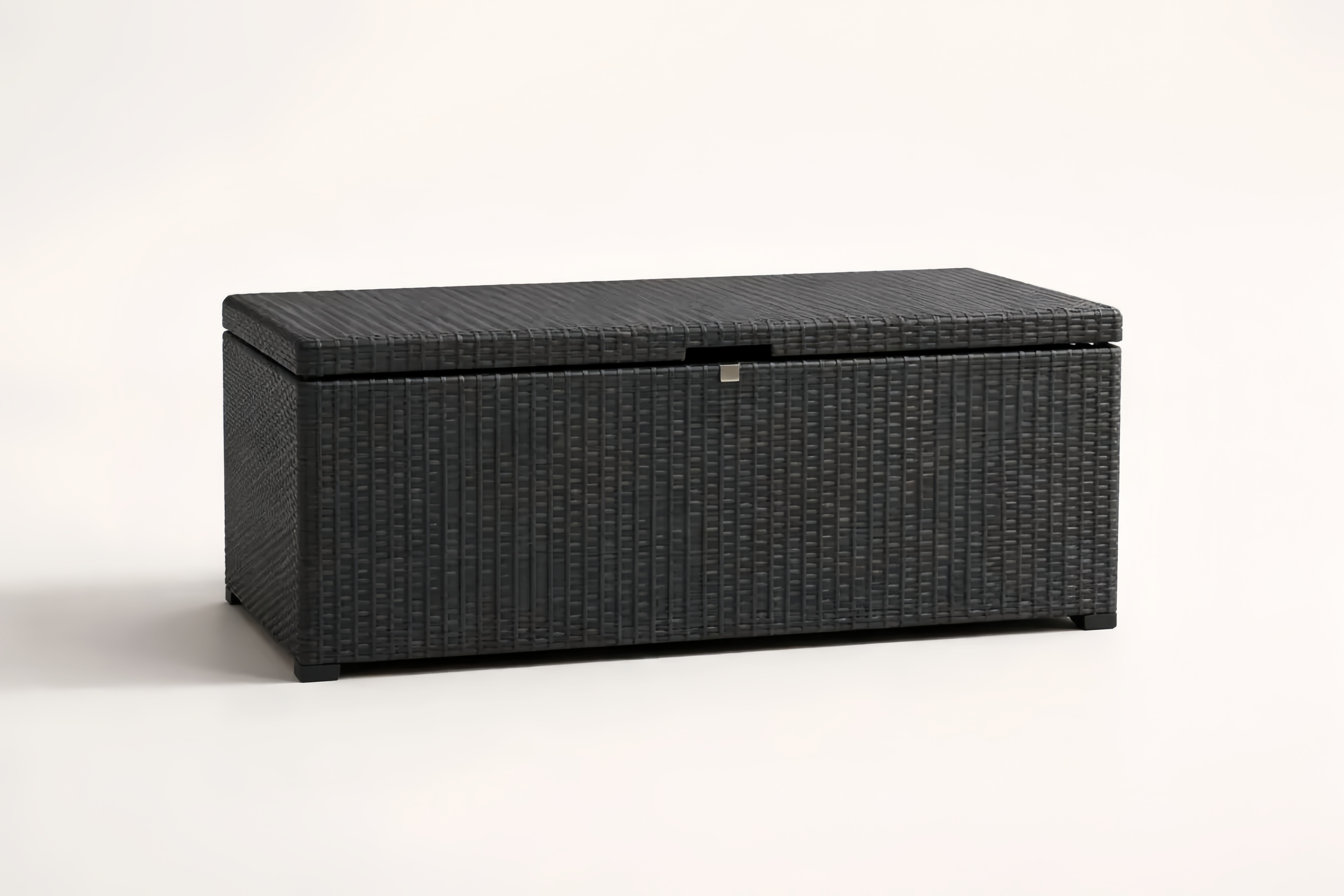 Outdoor Storage Box Wicker Rattan Black 120cm x 50cm x 60cm