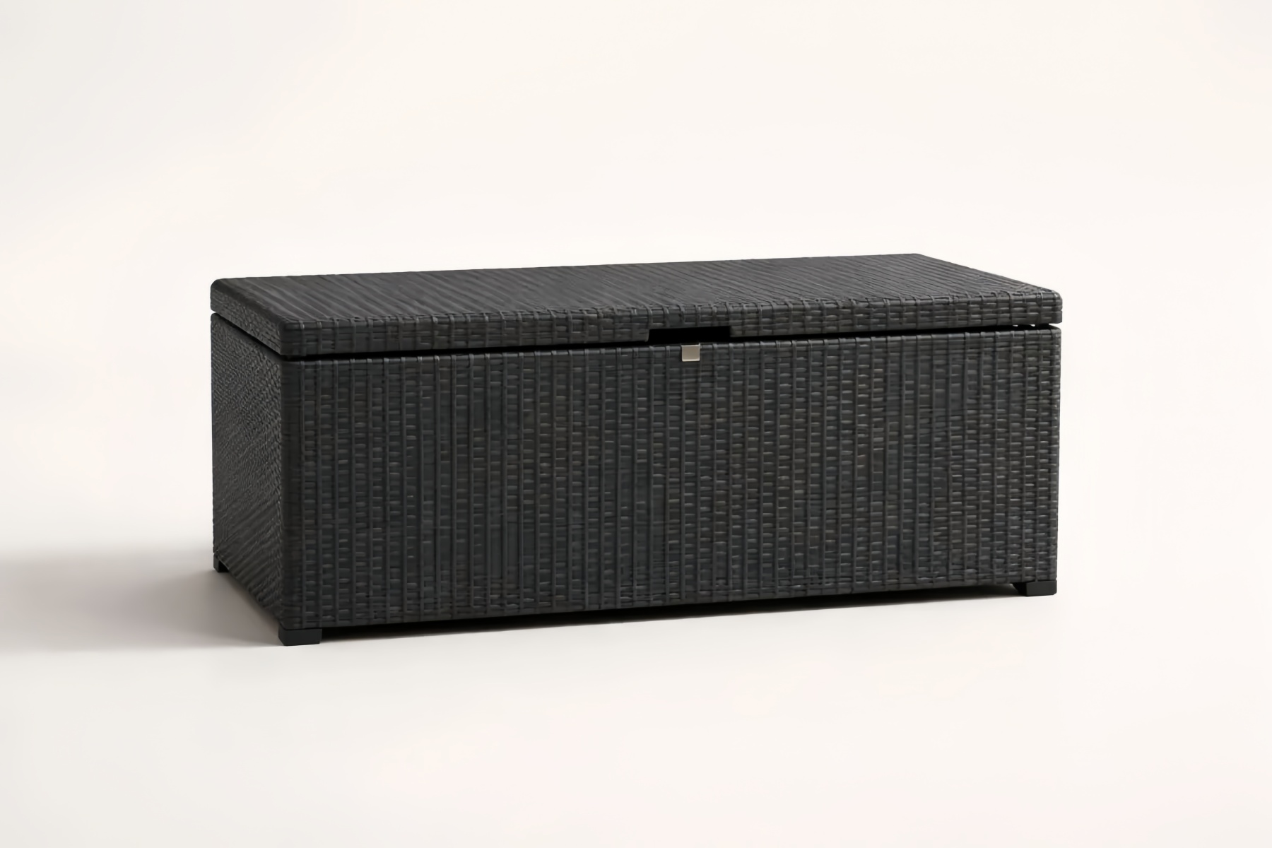 Outdoor Storage Box Wicker Rattan Black 120cm x 50cm x 60cm