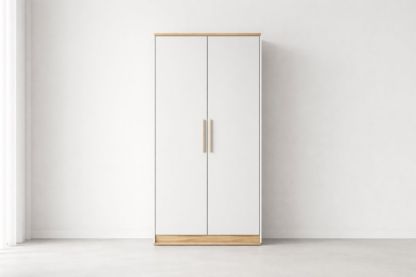 Wardrobe Hinged Doors White MDF Closet-Verdandora