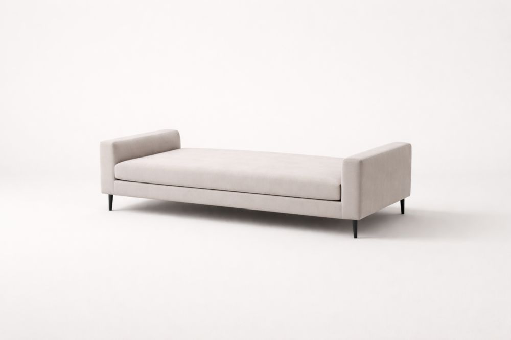 Upholstered Daybed with Polyester Fabric, Beige, 200x90x45 cm-Verdandora