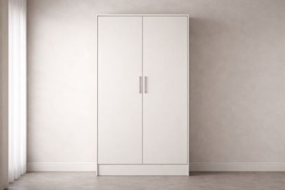 White MDF Wardrobe Cabinet-Jardinserio