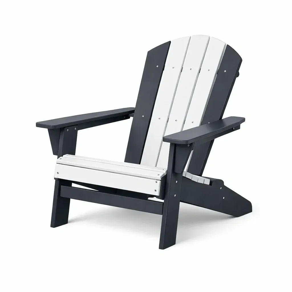Adirondack Chair Plastic Black/White 75 x 88 x 90 cm-FURMIXIO