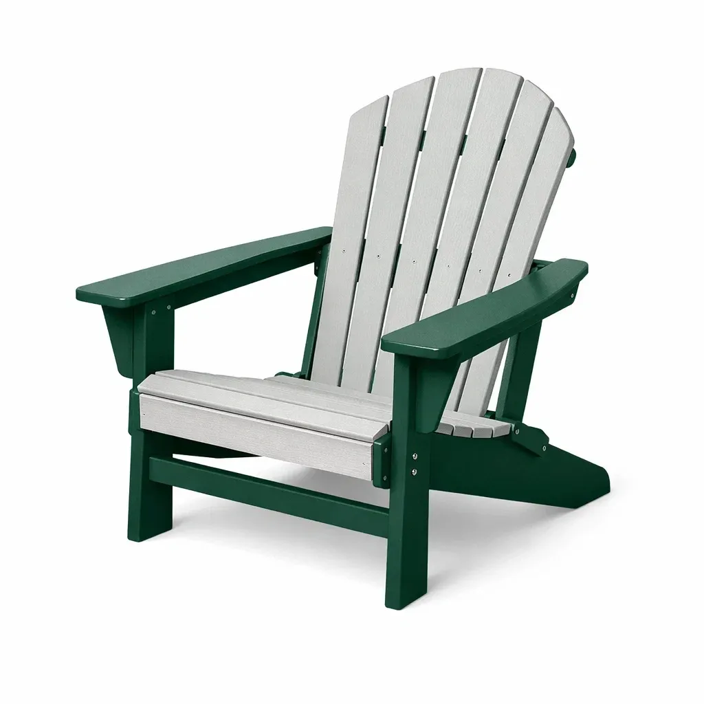 Adirondack Chair Recycled Plastic Green/White 93 x 80 x 95 cm-FURMIXIO
