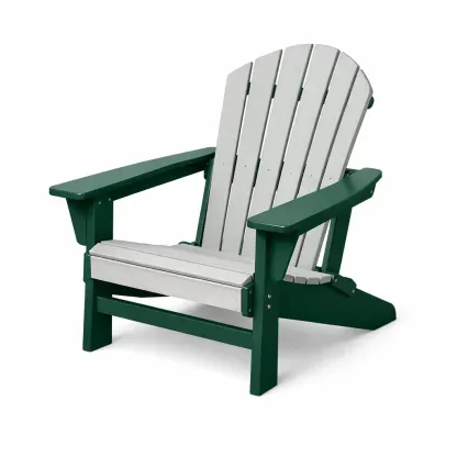 Adirondack Chair Recycled Plastic Green/White 93 x 80 x 95 cm-FURMIXIO