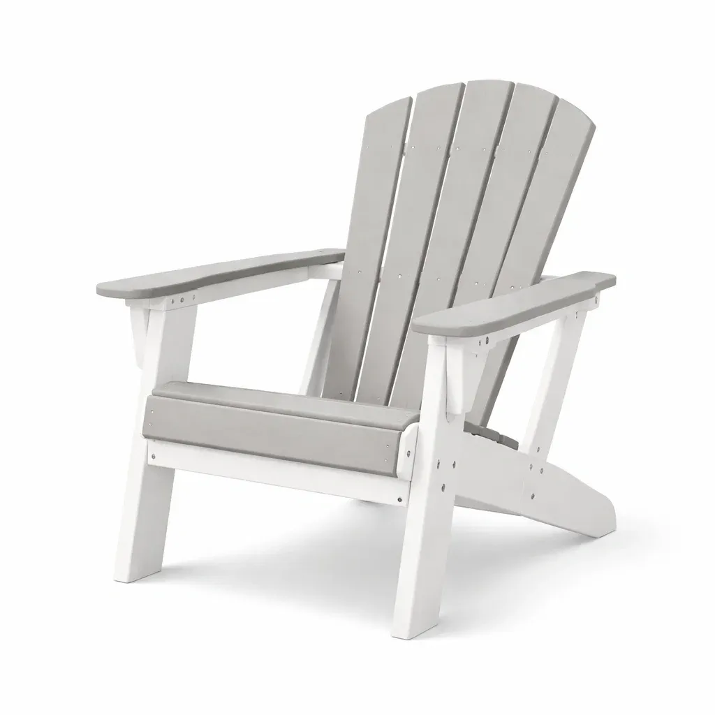 Adirondack Chair Polypropylene Grey/White 88 x 80 x 91 cm-FURMIXIO