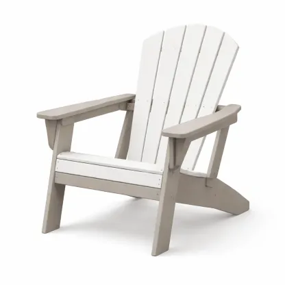Adirondack Chair HDPE Beige/White-FURMIXIO