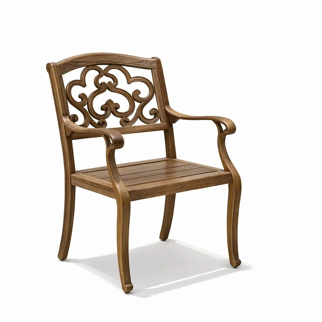 Chair Wood with Decorative Back Brown 60 x 55 x 90 cm-FURMIXIO