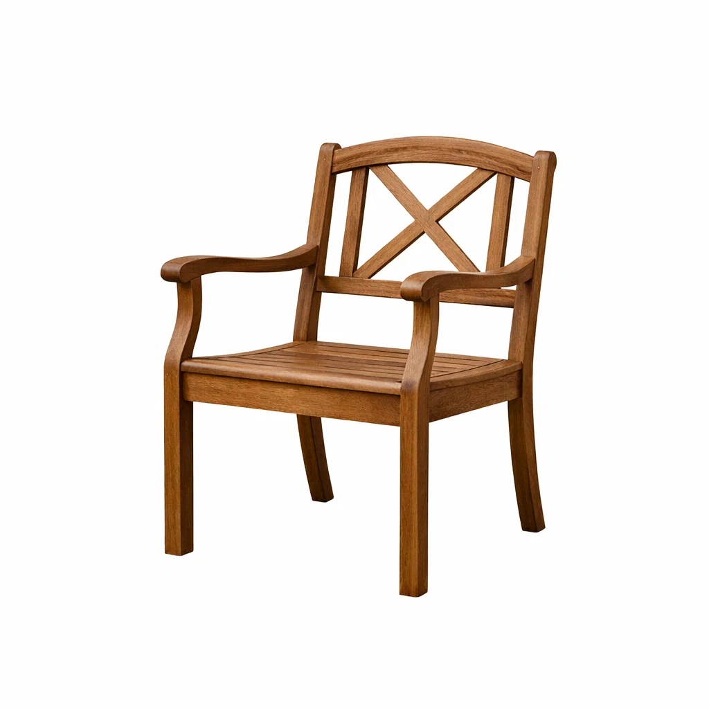 Chair Acacia Wood with X-Back Design-FURMIXIO