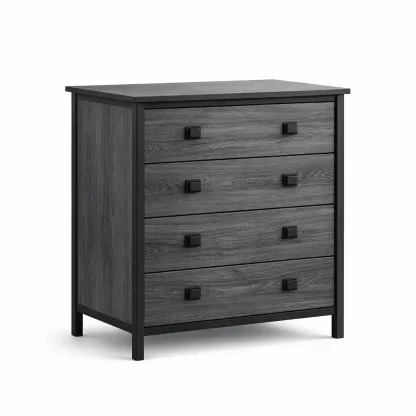 Drawer Cabinet MDF Black/Grey 80 x 45 x 90 cm-FURMIXIO