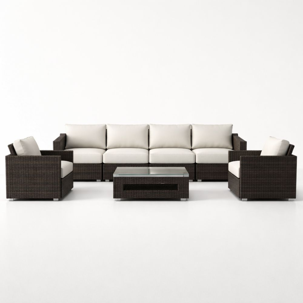 Rattan Outdoor Patio Furniture Set with Cushions-Havenestilo