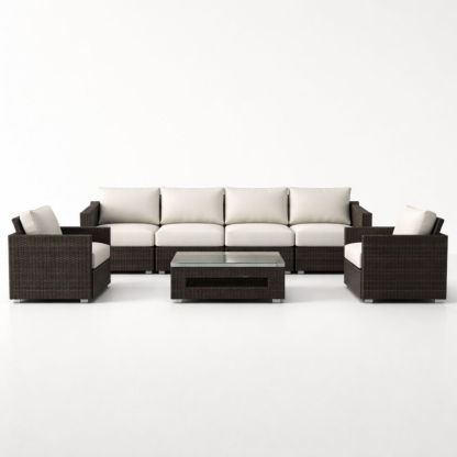 Rattan Outdoor Patio Furniture Set with Cushions-Havenestilo