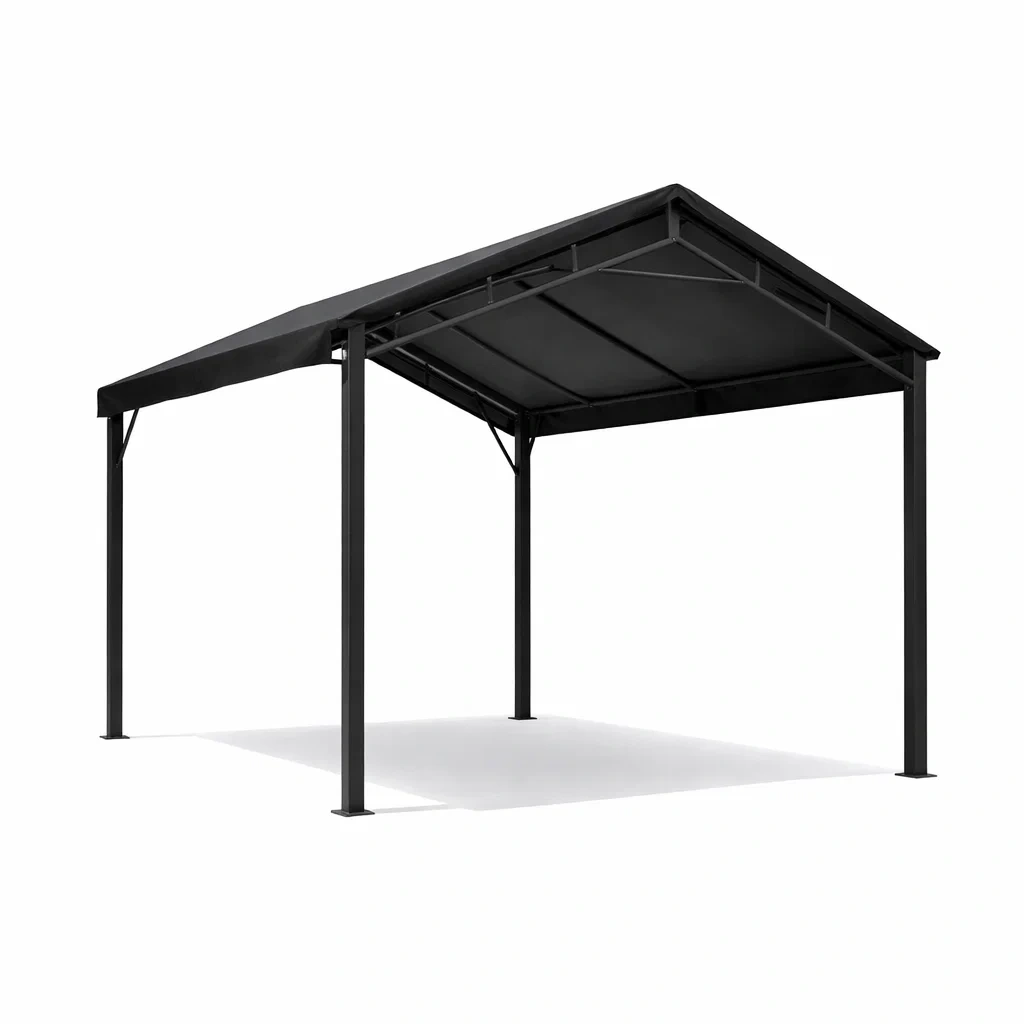 Carport Steel Frame Black-MOBIRONA