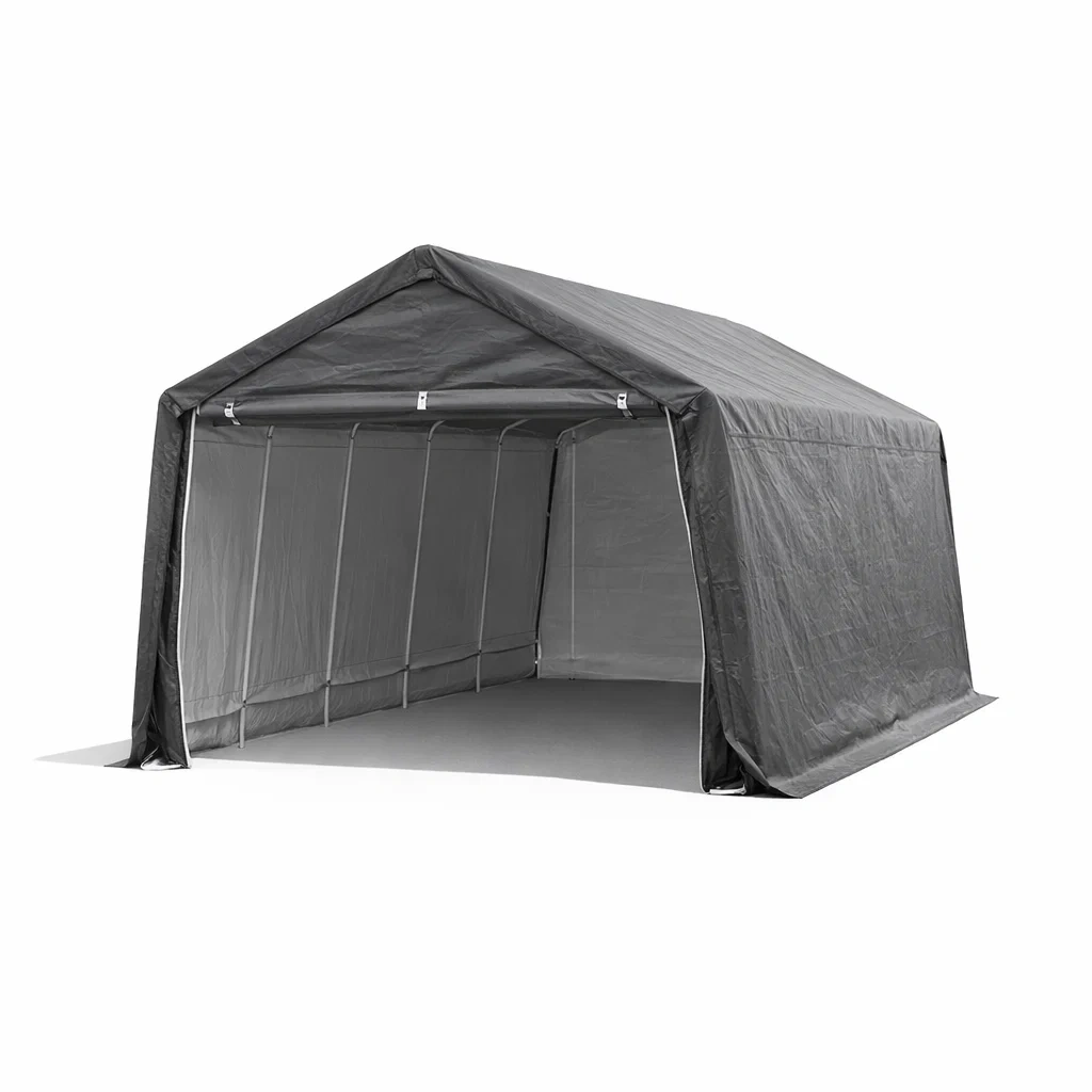 Carport Steel Frame Waterproof Polyethylene Grey 600 x 300 x 270 cm-MOBIRONA
