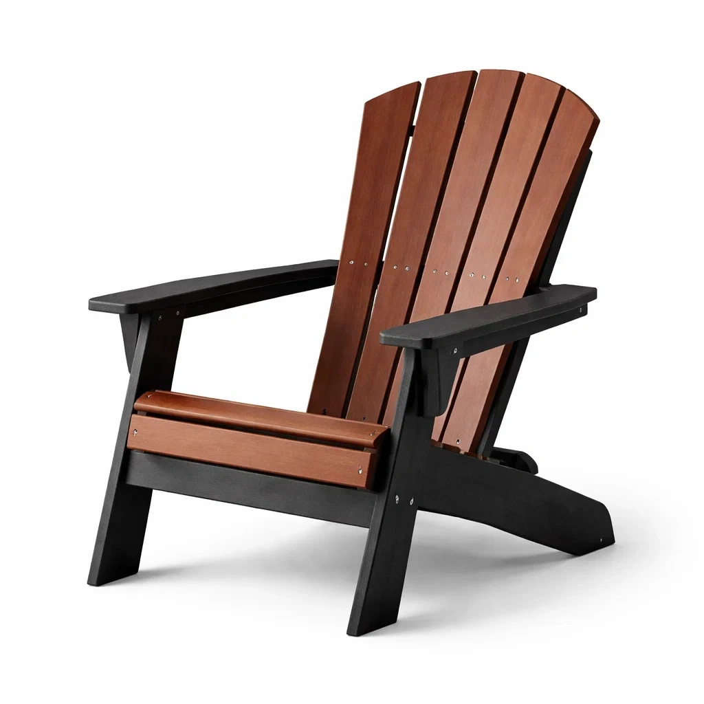 Adirondack Chair Polywood Brown/Black-MOBIRONA