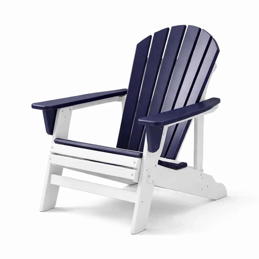 Adirondack Chair Polypropylene Navy/White-MOBIRONA