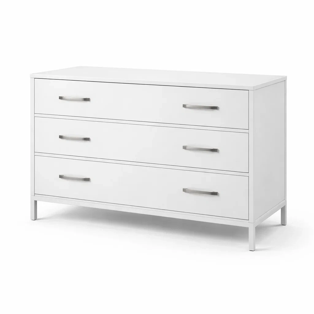 Drawer Cabinet Wood with Metal Handles 3 Drawers-MOBIRONA